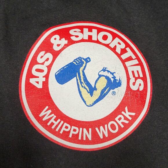 40s & Shorties Black Unisex Tee "Whippin Work" - Size Large - Picture 5 of 8